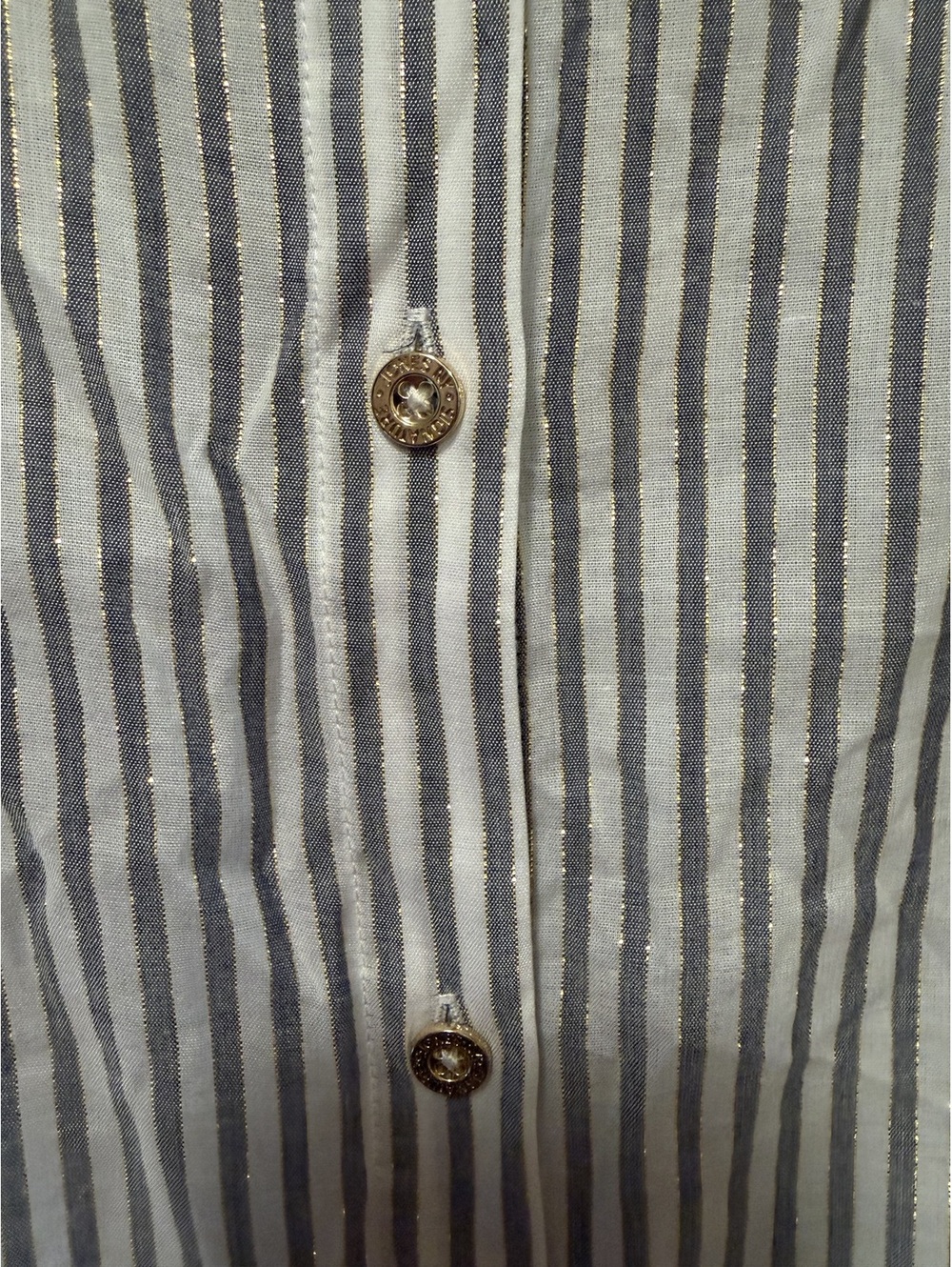 Jones‎ New York Signature Women's Striped Button-Up Shirt with Back Lace-Up - Picture 6 of 8